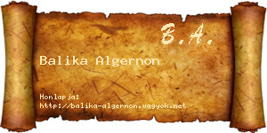 Balika Algernon névjegykártya